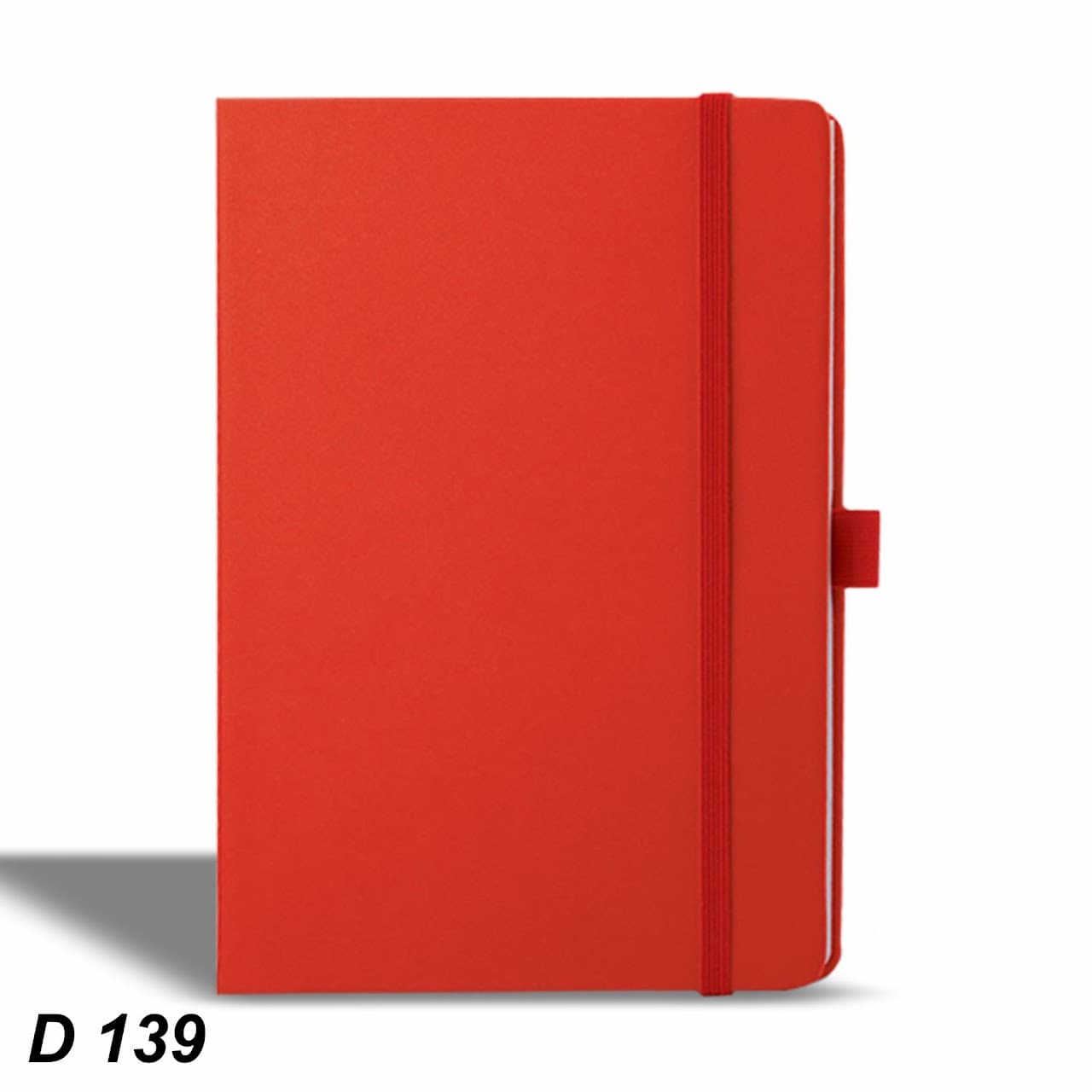 Elastic Red Notebook | A5 Size – custom branded notebook