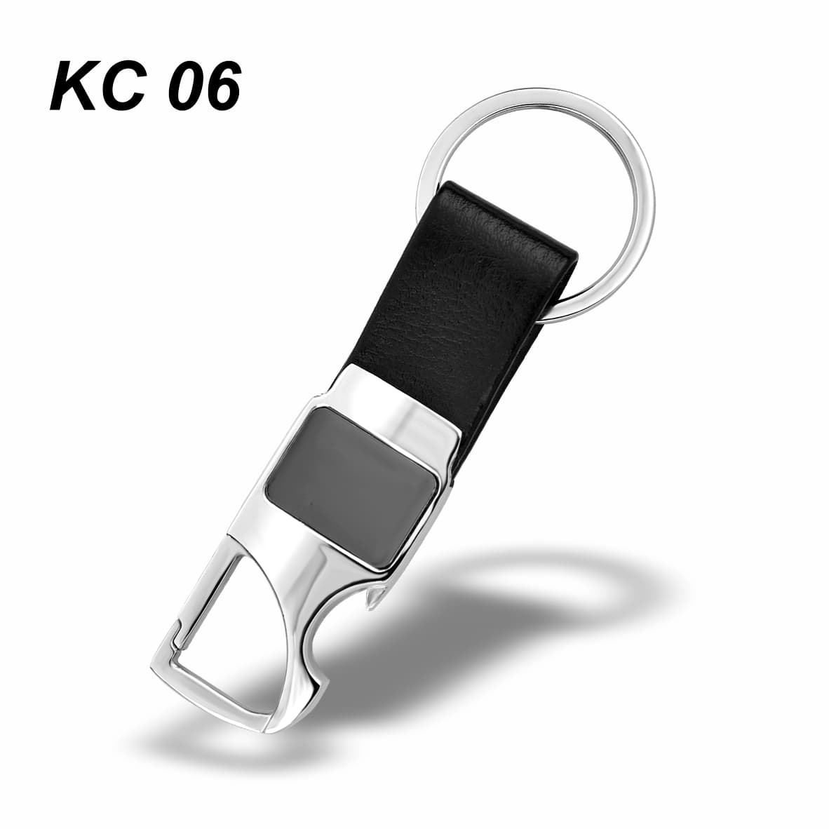 KC06 - Metal Bottle Opener Keychain with Leather Strap – custom branded key ring