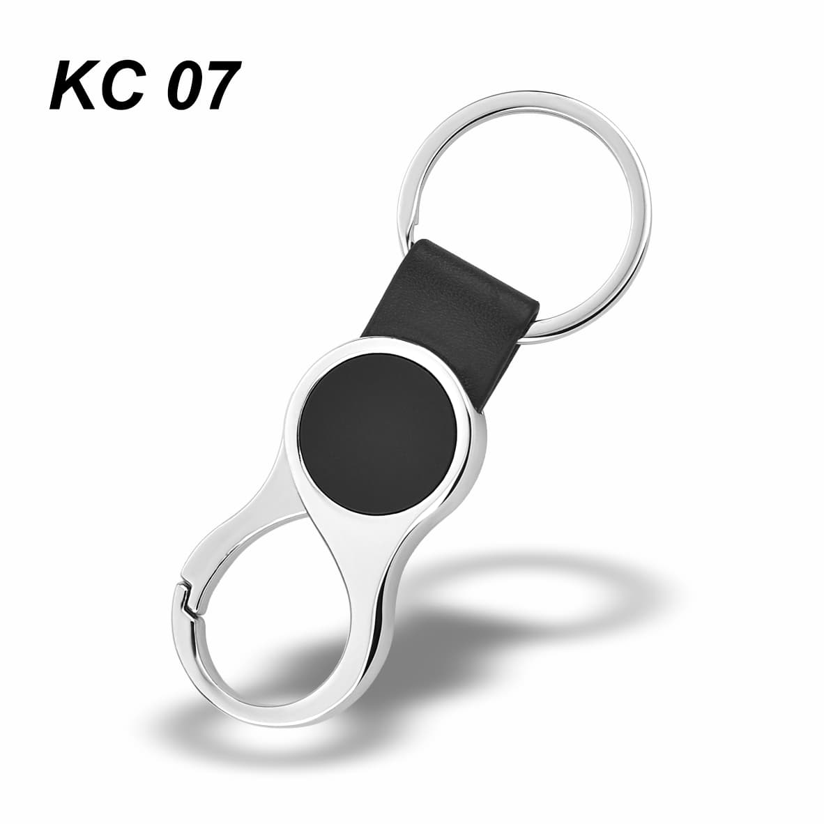 Double Loop Metal Keyring with Black Insert – custom branded key ring