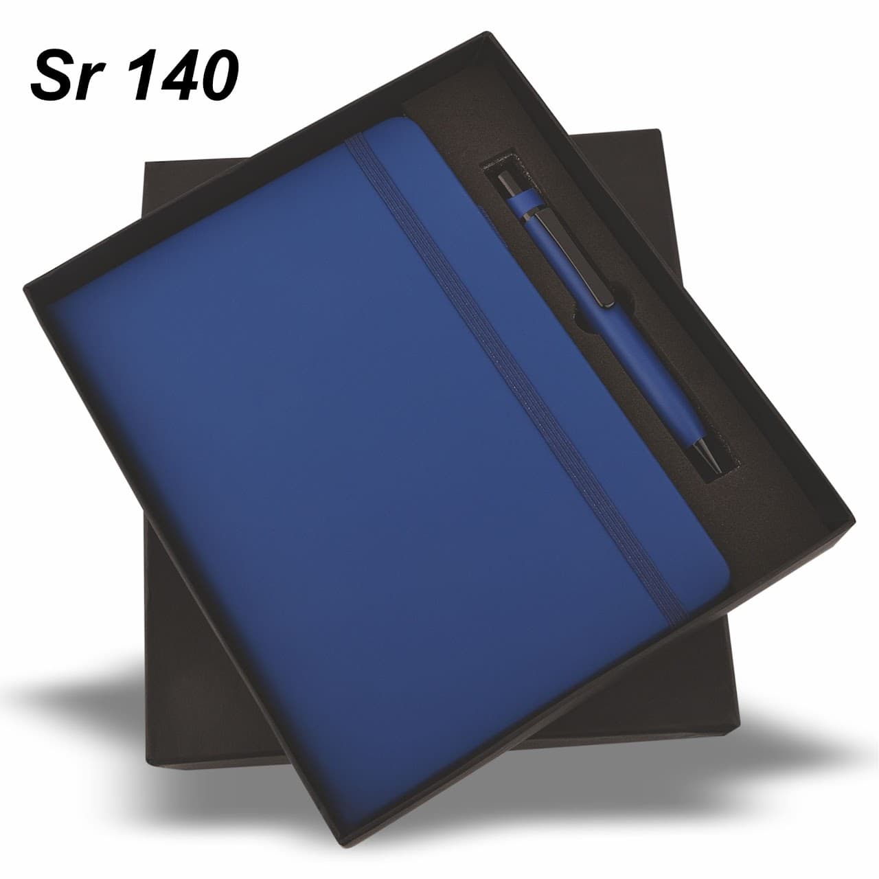 Gift Set – Elastic Diary Blue – 2-in-1 (A5 Diary + Pen) – custom branded combo sets