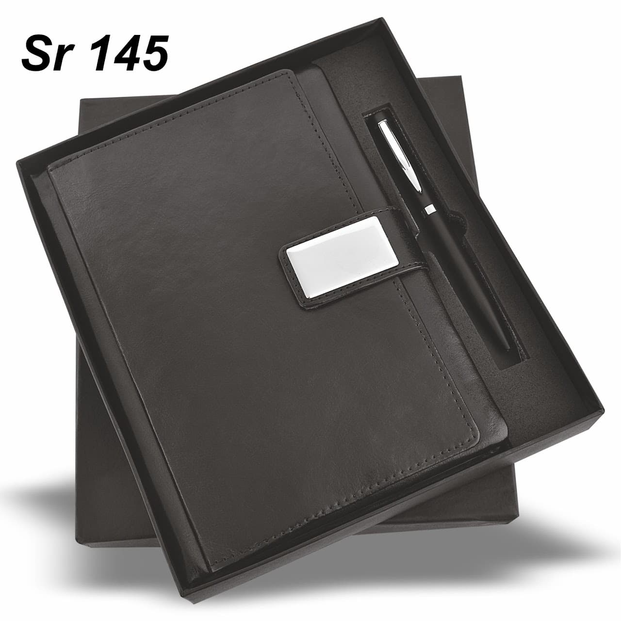 Gift Set – Mars Diary Black – 2-in-1 (A5 Diary + Pen) – custom branded combo sets