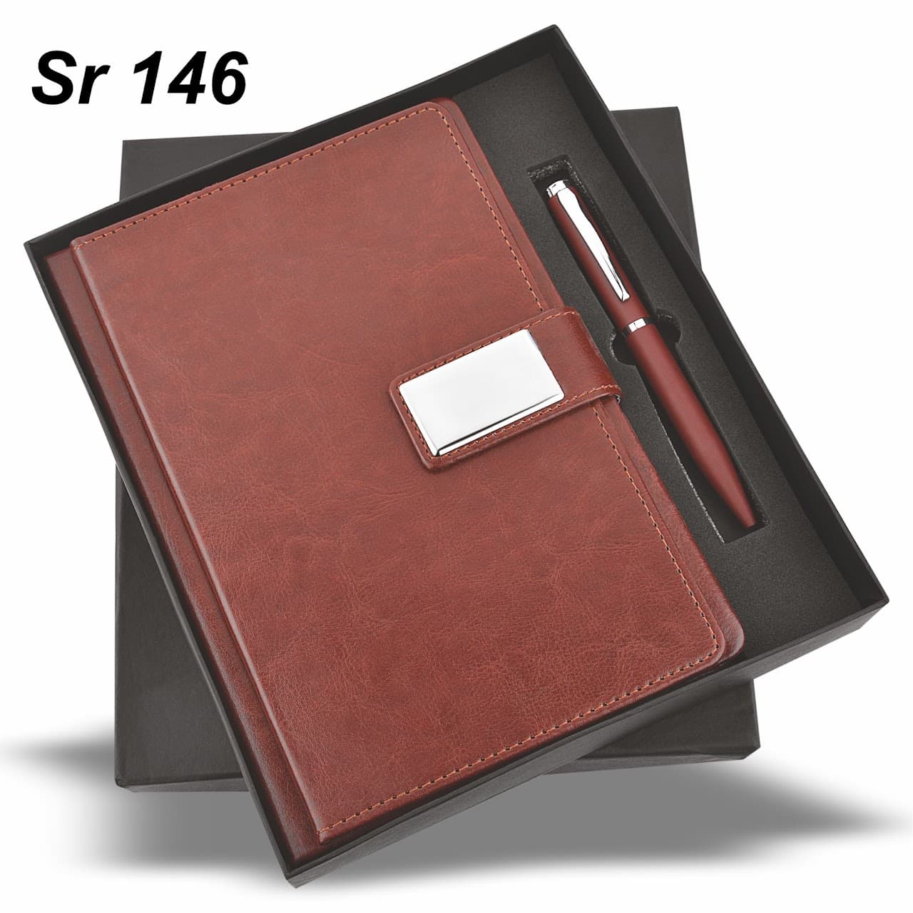 Gift Set – Mars Diary Brown – 2-in-1 (A5 Diary + Pen) – custom branded combo sets