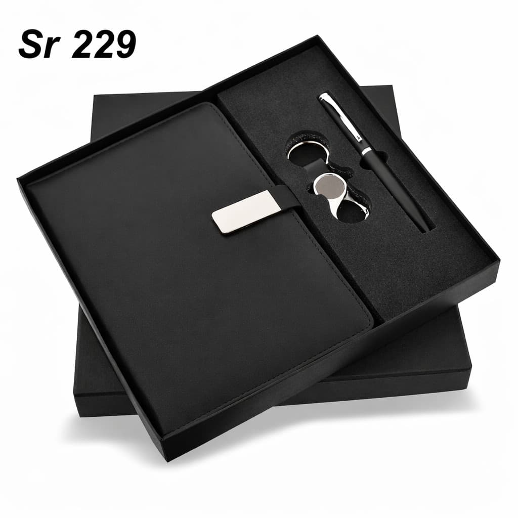 Gift Set – Diary Classic – 3-in-1 (A5 Diary + Pen + Keyring) – custom branded combo sets