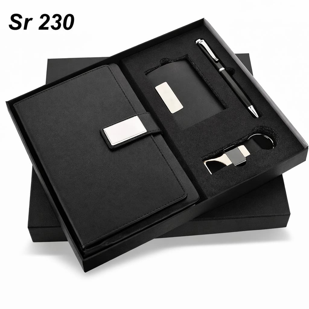 Gift Set – Diary Executive – 4-in-1 (A5 Diary + Pen + Keyring + Card Holder) – custom branded combo sets