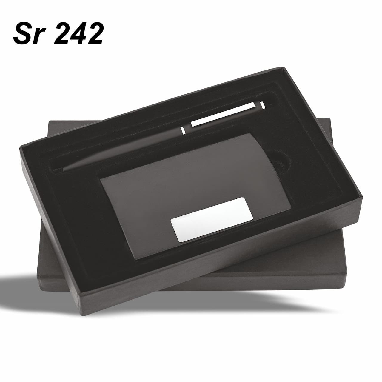 Gift Set – Corporate Metal – 2-in-1 (Pen + Card Holder) – custom branded combo sets