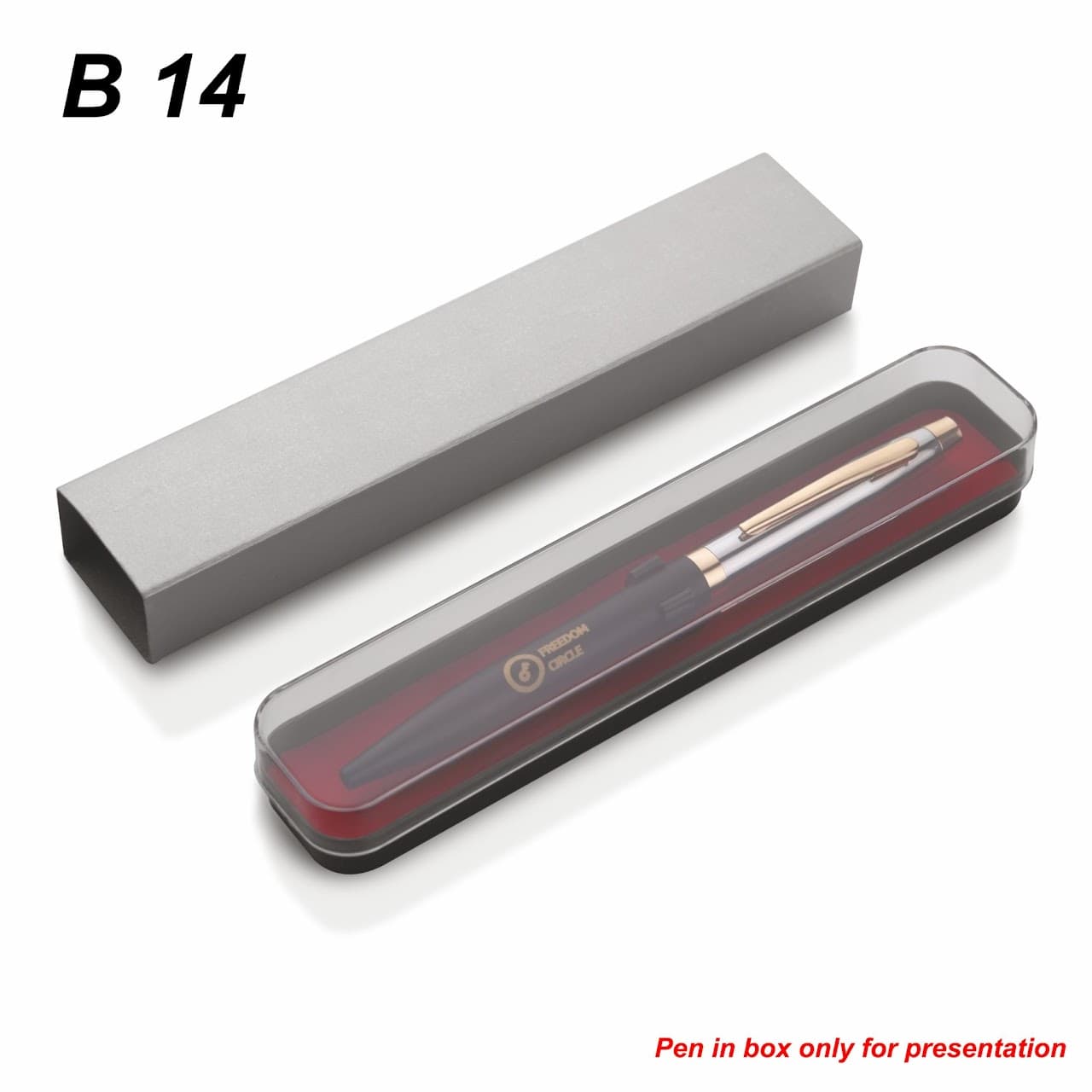 Red Slim Box Pen – custom branded pen