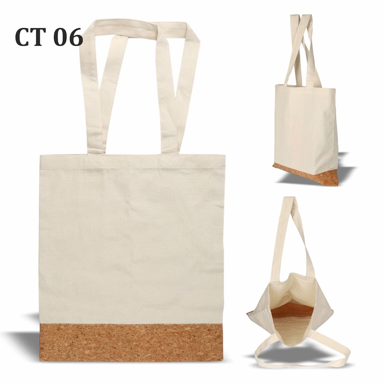 Cotton Tote Bag – White (300 GSM) with Zipper - 40 × 37 × 8 cm – custom branded bags