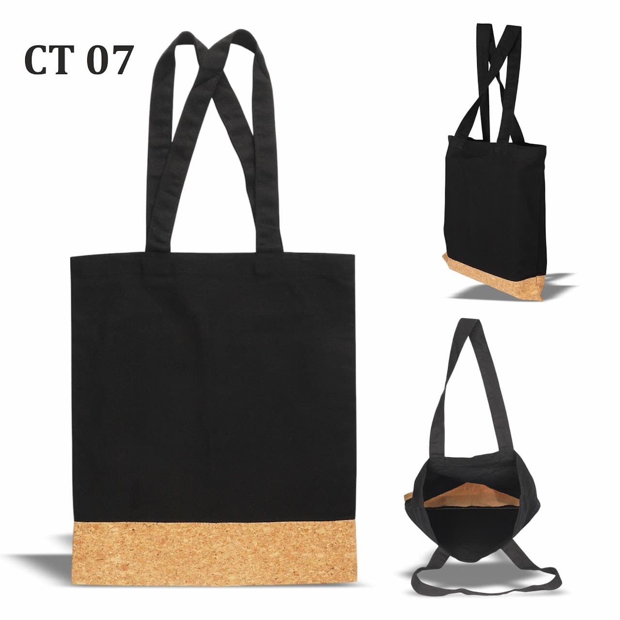 Cotton Tote Bag – Black (300 GSM) with Zipper - 40 × 37 × 8 cm – custom branded bags