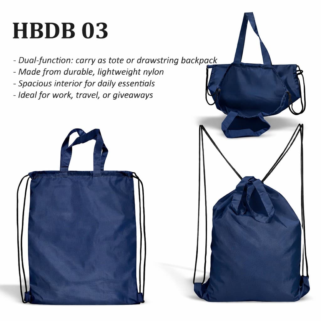 Nylon Drawstring Bag – Blue - 48 × 36 cm (19 × 14.2 in) – custom branded bags