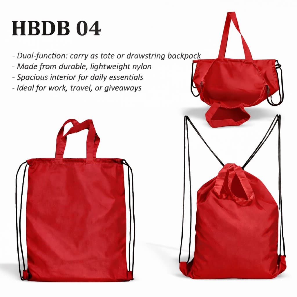 Nylon Drawstring Bag – Red - 48 × 36 cm (19 × 14.2 in) – custom branded bags