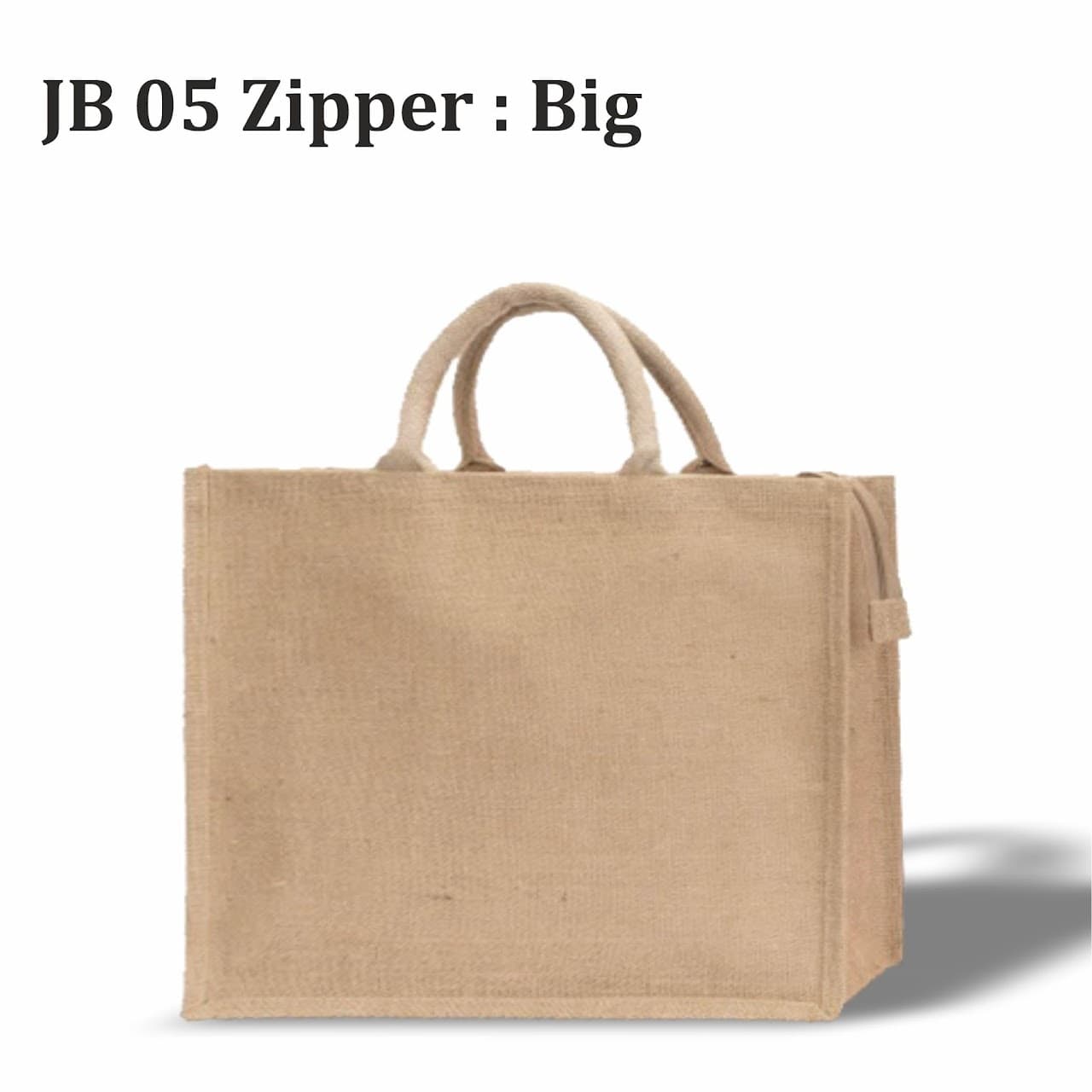 JB 05 - Zipper Jute Bag – Big - 30.5 x 40.6 x 12.7 cm (12 x 15 x 5 in) – custom branded bags