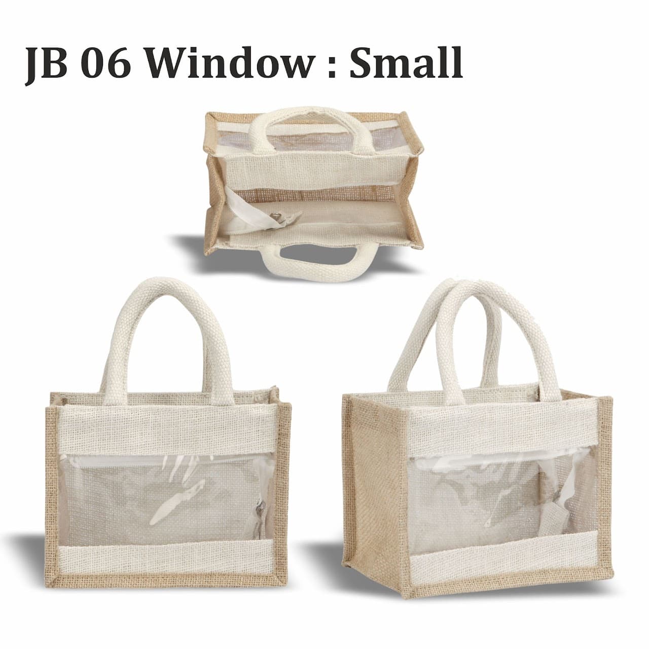 Window Jute Bag – Small - 6 × 8 x 4 in – custom branded bags