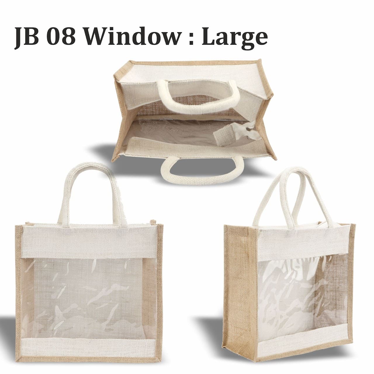 Window Jute Bag – Large - 12 × 12 x 6 in – custom branded bags