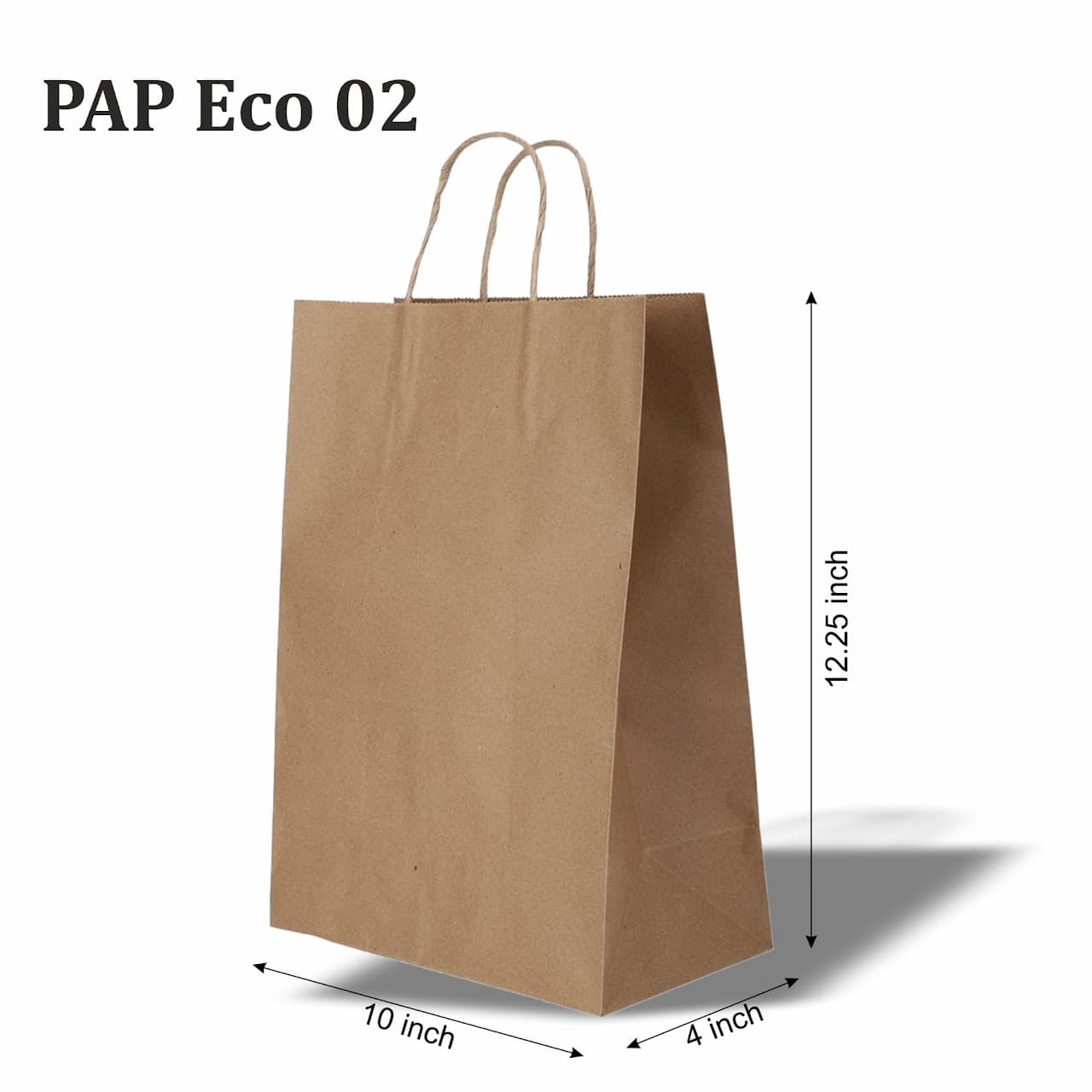 PAP ECO 02 - Brown ECO Paper Bag - 12.25 x 10 x 4 in – custom branded bags