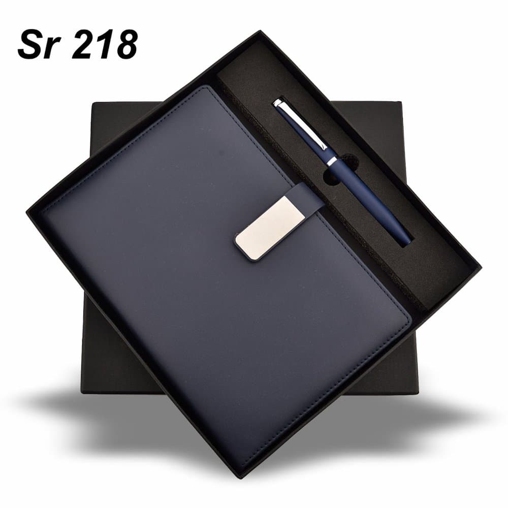 Gift Set – Premium Diary Blue – 2-in-1 (A5 Diary + Pen) – branded combo sets